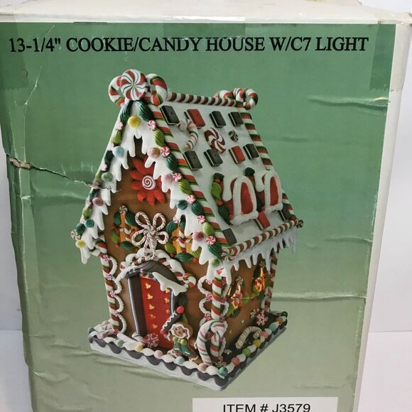 Kurt S. Adler Gingerbread Candy House Light-Up Christmas Decor 13.5" - Picture 2 of 14